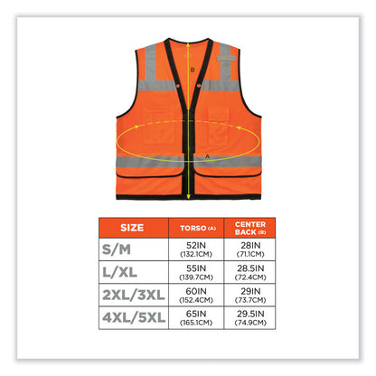 GloWear 8253HDZ Class 2 Heavy-Duty Mesh Surveyors Vest, Polyester, 2X-Large/3X-Large, Orange