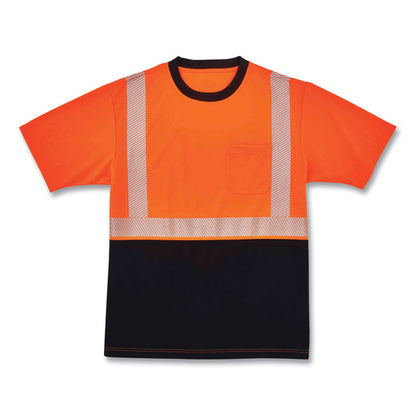 GloWear 8280BK Class 2 Performance T-Shirt with Black Bottom, 4X-Large, Orange