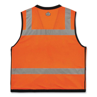 GloWear 8253HDZ Class 2 Heavy-Duty Mesh Surveyors Vest, Polyester, 4X-Large/5X-Large, Orange