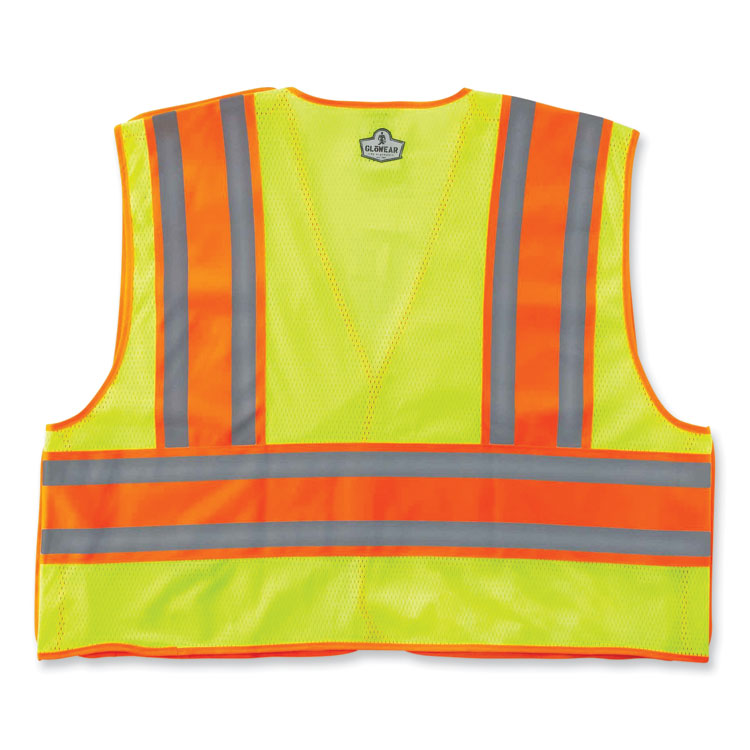 GloWear 8245PSV Class 2 Public Safety Vest, Polyester, 6X-Large/7X-Large, Lime