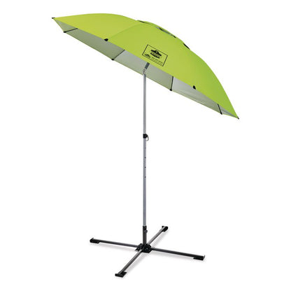 Shax 6199 Lightweight Work Umbrella Stand Kit, 7.5 ft dia x 92" Tall, Polyester/Steel, Lime