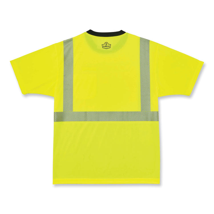 GloWear 8280BK Class 2 Performance T-Shirt with Black Bottom, 2X-Large, Lime