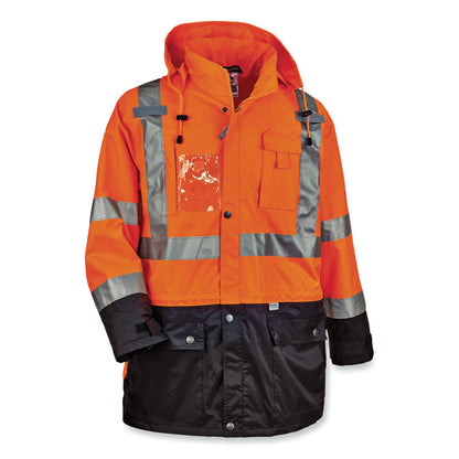 GloWear 8386 Class 3 Hi-Vis Outer Shell Jacket, Polyester, Large, Orange