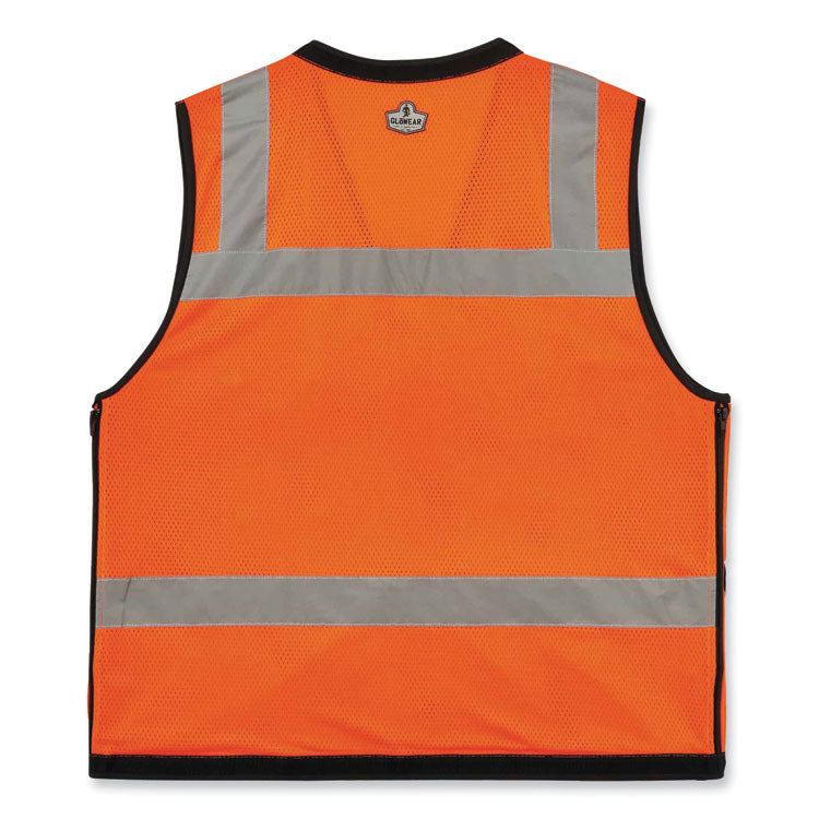 GloWear 8253HDZ Class 2 Heavy-Duty Mesh Surveyors Vest, Polyester, 2X-Large/3X-Large, Orange