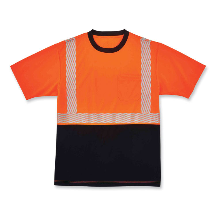 GloWear 8280BK Class 2 Performance T-Shirt with Black Bottom, 2X-Large, Orange