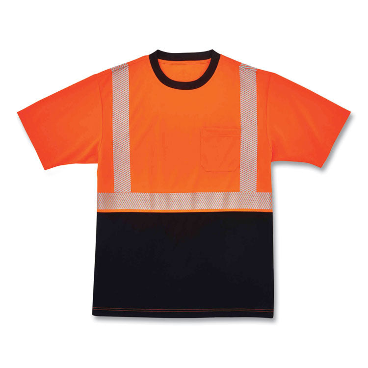 GloWear 8280BK Class 2 Performance T-Shirt with Black Bottom, 3X-Large, Orange