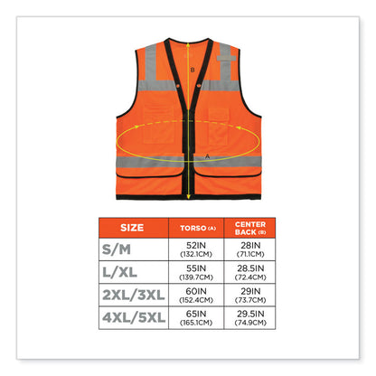 GloWear 8253HDZ Class 2 Heavy-Duty Mesh Surveyors Vest, Polyester, Large/X-Large, Orange