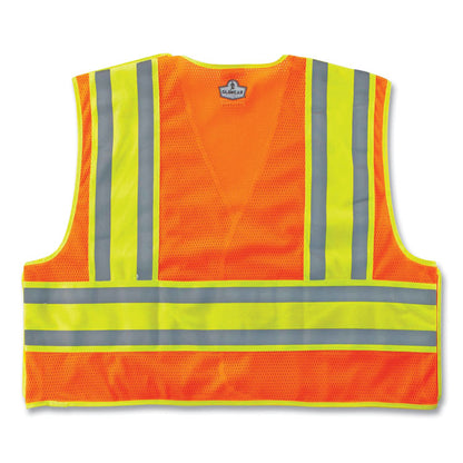 GloWear 8245PSV Class 2 Public Safety Vest, Polyester, 4X-Large/5X-Large, Orange
