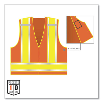 GloWear 8245PSV Class 2 Public Safety Vest, Polyester, 4X-Large/5X-Large, Orange