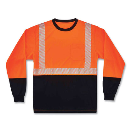GloWear 8281BK Class 2 Long Sleeve Shirt with Black Bottom, 2X-Large, Orange
