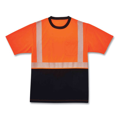 GloWear 8280BK Class 2 Performance T-Shirt with Black Bottom, Medium, Orange