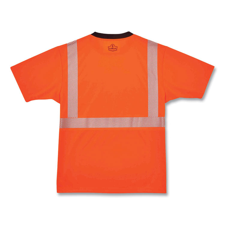 GloWear 8280BK Class 2 Performance T-Shirt with Black Bottom, 5X-Large, Orange