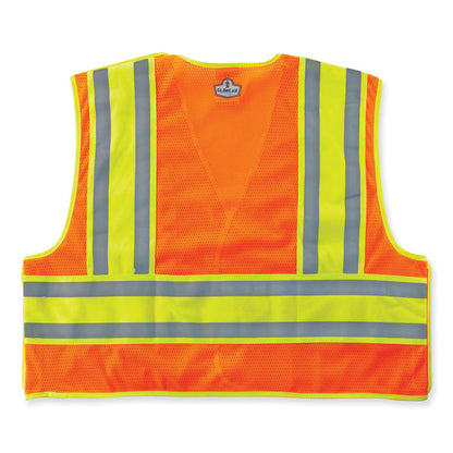 GloWear 8245PSV Class 2 Public Safety Vest, Polyester, Small/Medium, Orange