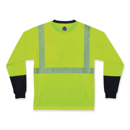 GloWear 8281BK Class 2 Long Sleeve Shirt with Black Bottom, 3X-Large, Lime