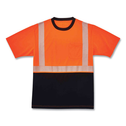 GloWear 8280BK Class 2 Performance T-Shirt with Black Bottom, 5X-Large, Orange