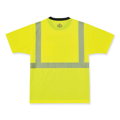 GloWear 8280BK Class 2 Performance T-Shirt with Black Bottom,  Large, Lime