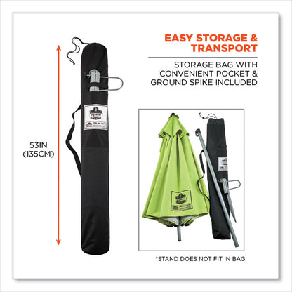 Shax 6199 Lightweight Work Umbrella Stand Kit, 7.5 ft dia x 92" Tall, Polyester/Steel, Lime