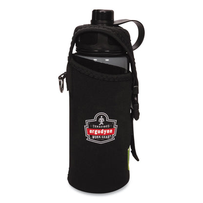 Chill-Its 5151 Plastic Wide Mouth Water Bottle, 34 oz, Black