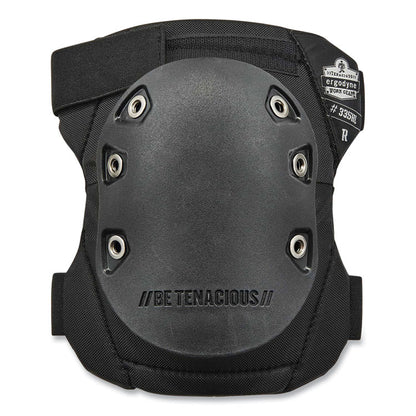 ProFlex 335HL Slip-Resistant Black Rubber Cap Knee Pads, Hook and Loop Closure, Pair