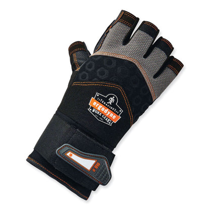 ProFlex 910 Half-Finger Impact Gloves + Wrist Support, EN388: 1121X, 12.25" Long, Medium, Black, Pair