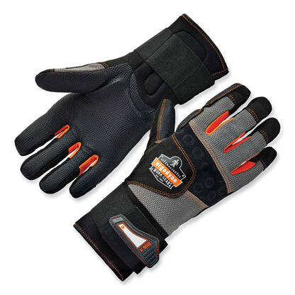 ProFlex 9012 Certified AV Gloves + Wrist Support, EN388: 2121X, 14.75" Long, Medium, Black, Pair