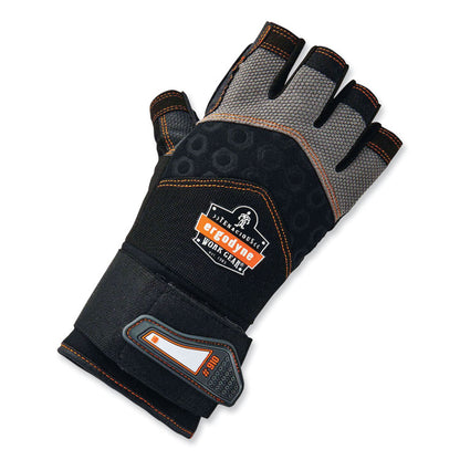ProFlex 910 Half-Finger Impact Gloves + Wrist Support, EN388: 1121X, 12.5" Long, Large, Black, Pair