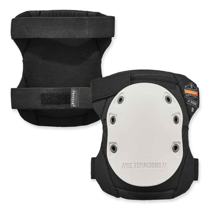 ProFlex 315HL Abrasion-Resistant Knee Pad, Long Textured White Hard Cap, Hook and Loop Closure, Pair
