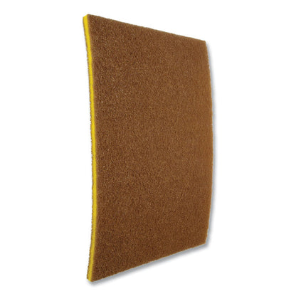 Clean and Shine Pad, 20 x 14, Brown/Yellow, 5/Carton