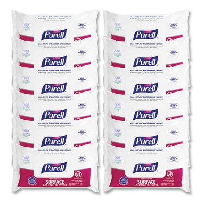 Foodservice Surface Sanitizing Wipes, 1-Ply, 7.4 x 9, Fragrance-Free, White, 72/Pouch, 12 Pouches/Carton