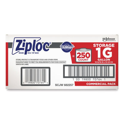 Double Zipper Storage Bags, Triple System Seal, Gallon, 1.75 mil, 10.56" x 10.75", Clear, 250/Box