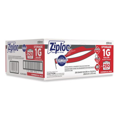 Double Zipper Storage Bags, Triple System Seal, Gallon, 1.75 mil, 10.56" x 10.75", Clear, 250/Box