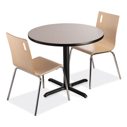 Cafe Table, 36" Diameter x 30h, Round Top/X-Base, Gray Nebula, Black Base