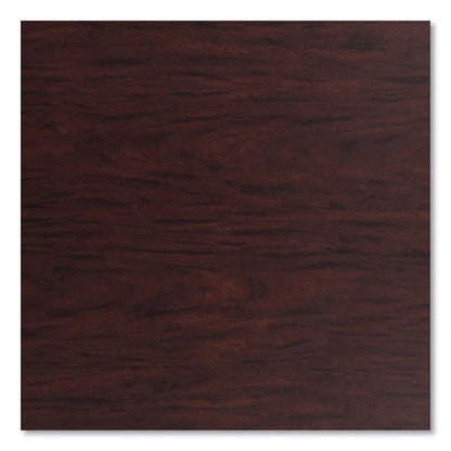 Cafe Table, 36w x 36d x 30h, Square Top/Round Base, Mahogany Top, Gray Base
