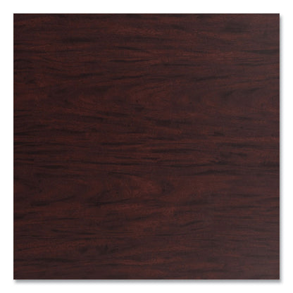 Cafe Table, 36w x 36d x 42h, Square Top/Round Base, Mahogany Top, Gray Base