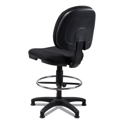 Comfort Task Stool, Supports Up to 300 lb, 24.5" to 34.5" Seat Height, Black Seat, Black Back, Black Base