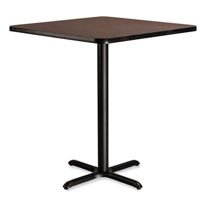 Cafe Table, 36w x 36d x 42h, Square Top/X-Base, Mahogany Top, Black Base