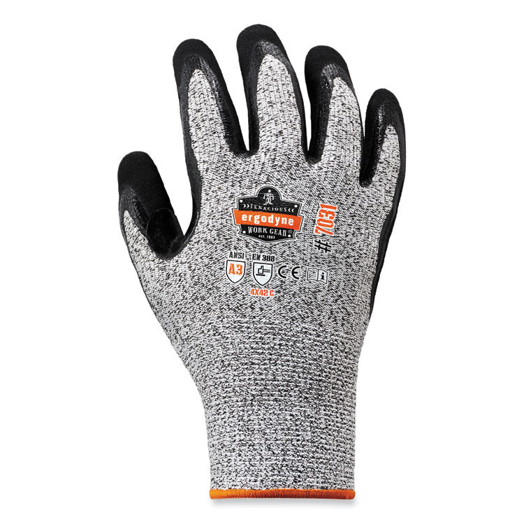 ProFlex 7031 ANSI A3 Nitrile-Coated CR Gloves, EN388: 4X42C, 9.5" Long, Small, Gray, Pair