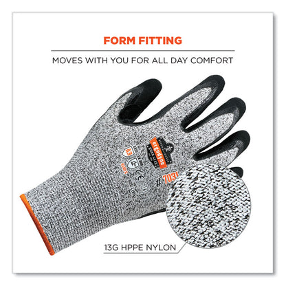 ProFlex 7031 ANSI A3 Nitrile-Coated CR Gloves, EN388: 4X42C, 9.5" Long, Small, Gray, Pair