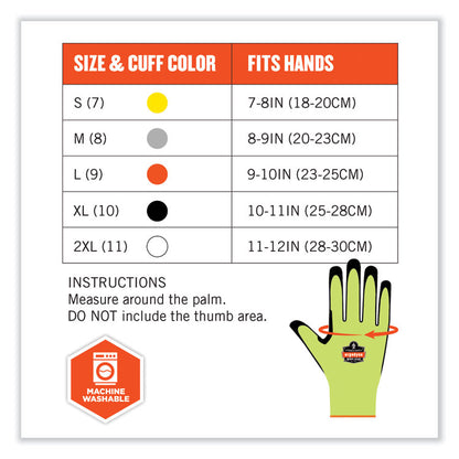 ProFlex 7041-CASE ANSI A4 Nitrile Coated CR Gloves, EN388: 4X42D, 11" Long, X-Large, Lime, 144 Pairs/Carton