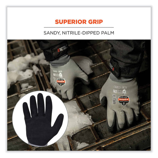 ProFlex 7501-CASE Coated Waterproof Winter Gloves, EN388: 2131X, 10" Long, Small, Gray, 144 Pairs/Carton