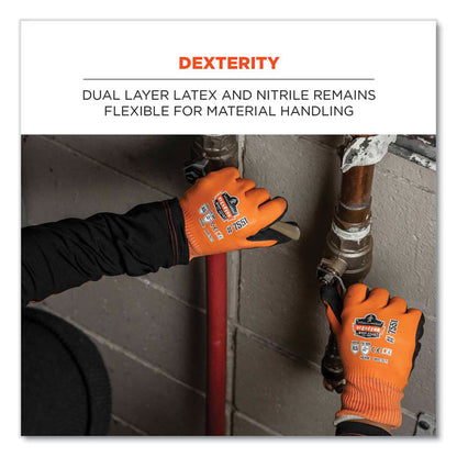 ProFlex 7551-CASE ANSI A5 Coated Waterproof CR Gloves, EN388: 4X43E, 10.5" Long, Large, Orange, 144 Pairs/Carton