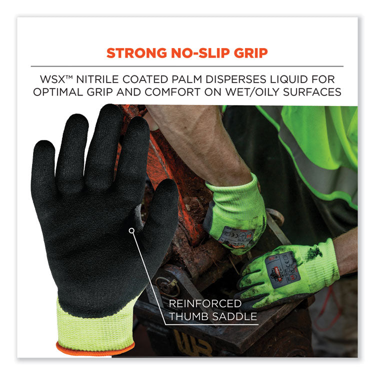ProFlex 7041-CASE ANSI A4 Nitrile Coated CR Gloves, EN388: 4X42D, 10" Long, Medium, Lime, 144 Pairs/Carton