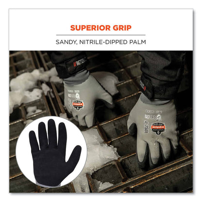 ProFlex 7501-CASE Coated Waterproof Winter Gloves, EN388: 2131X, 10" Long, Medium, Gray, 144 Pairs/Carton