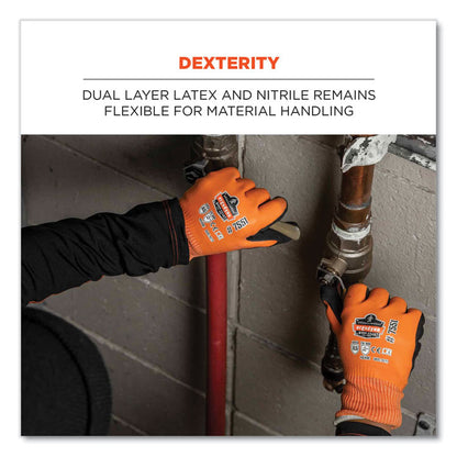 ProFlex 7551 ANSI A5 Coated Waterproof CR Gloves, EN388: 4X43E, 10" Long, Medium, Orange, Pair