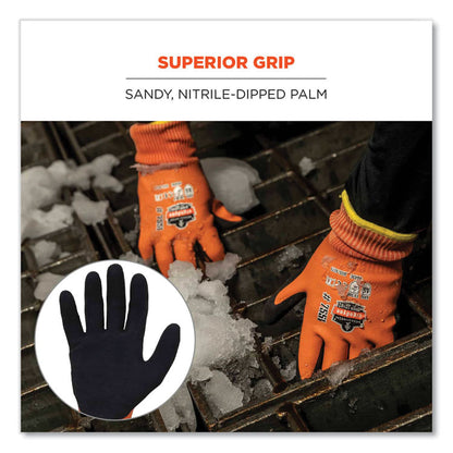 ProFlex 7551-CASE ANSI A5 Coated Waterproof CR Gloves, EN388: 4X43E, 10" Long, Small, Orange, 144 Pairs/Carton
