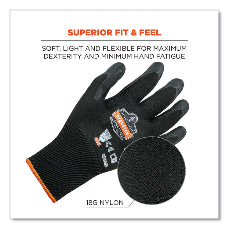 ProFlex 7001-CASE Nitrile Coated Gloves, EN388: 4121X, 9.25" Long, 2X-Large, Black, 144 Pairs/Carton