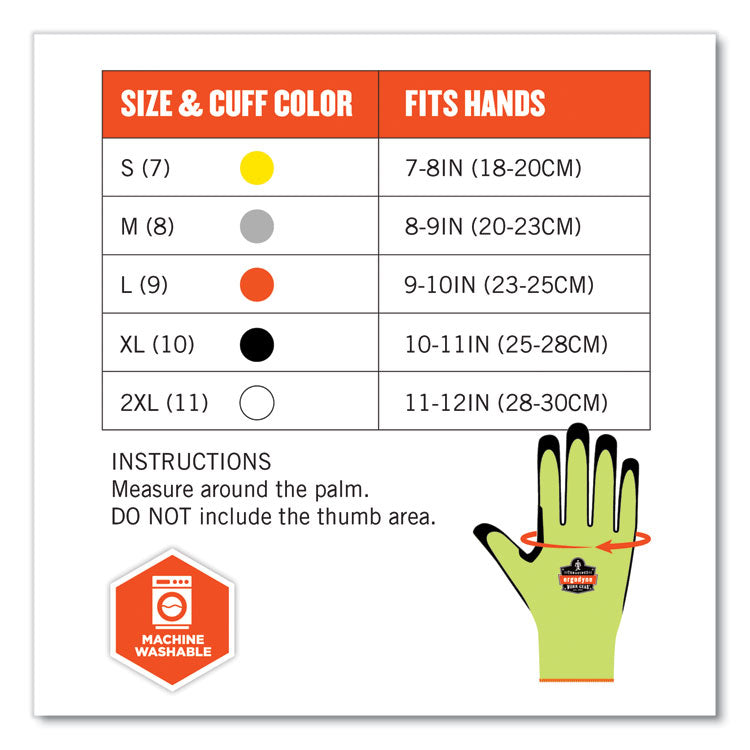 ProFlex 7041-CASE ANSI A4 Nitrile Coated CR Gloves, EN388: 4X42D, 10" Long, Medium, Lime, 144 Pairs/Carton
