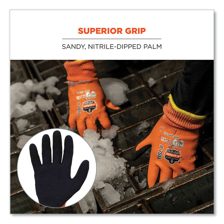 ProFlex 7551-CASE ANSI A5 Coated Waterproof CR Gloves, EN388: 4X43E, 11" Long, X-Large, Orange, 144 Pairs/Carton