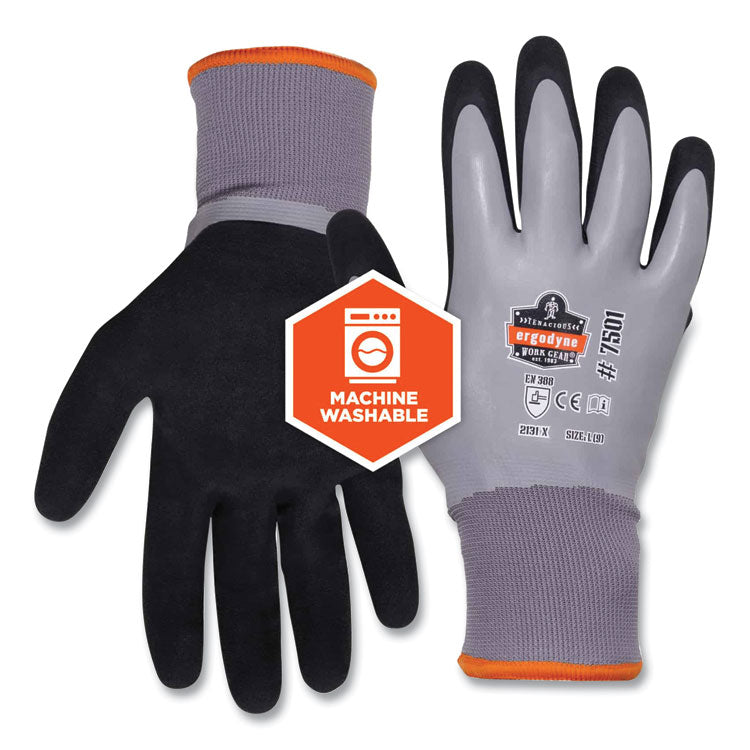 ProFlex 7501-CASE Coated Waterproof Winter Gloves, EN388: 2131X, 10" Long, Medium, Gray, 144 Pairs/Carton