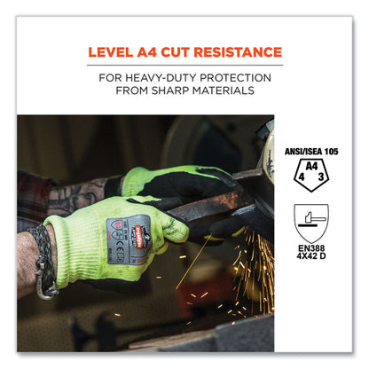 ProFlex 7041 ANSI A4 Nitrile-Coated CR Gloves, EN388: 4X42D, 10" Long, Small, Lime, Pair